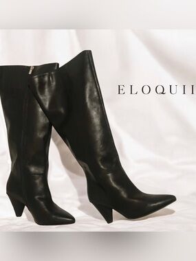 ELOQUII “KASS” Wide Calf Zip Up Boots Sz 8W